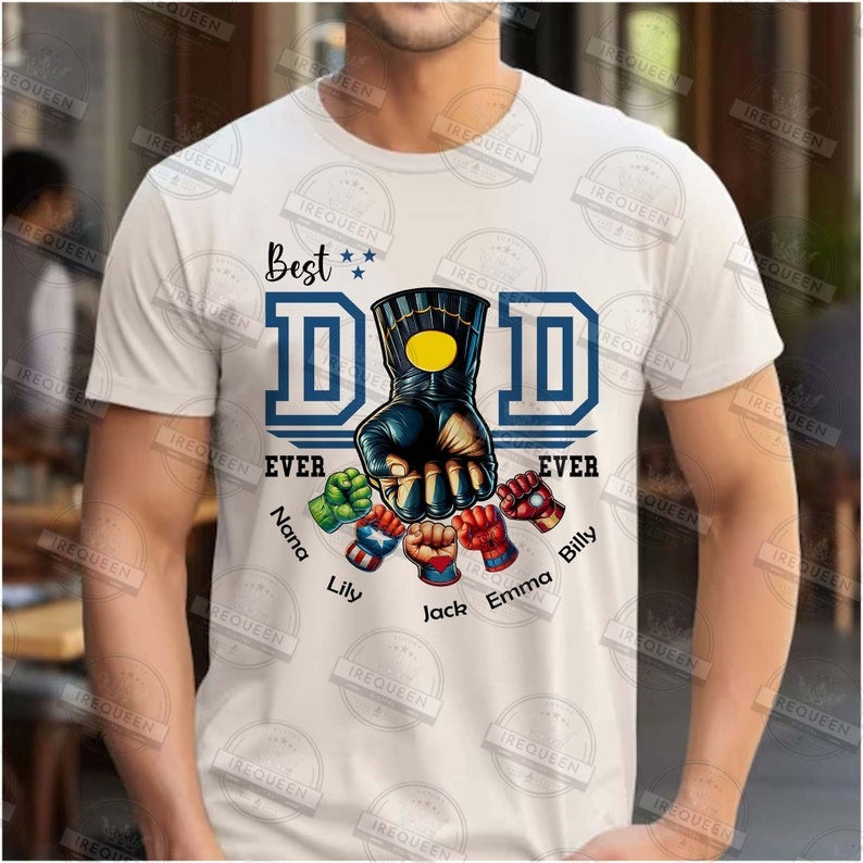 Personalized Best Dad Ever PNG Bundle, Super Father's Day Fist Bump, Dad and Children Fist Bump Shirt Design, Gift For Daddy, Digital File