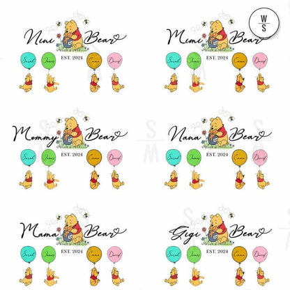 Personalized Mama Bear For Mom PNG Bundle, Gift For Mother’s Day Png, Mama Bear Winnie The Pooh Png, Digital download