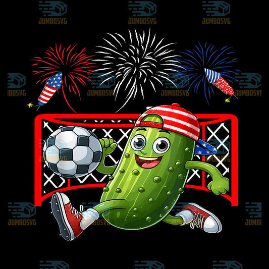Pickle-Costume-4th-Of-July-Playing-Soccer-Player-Lover-Png