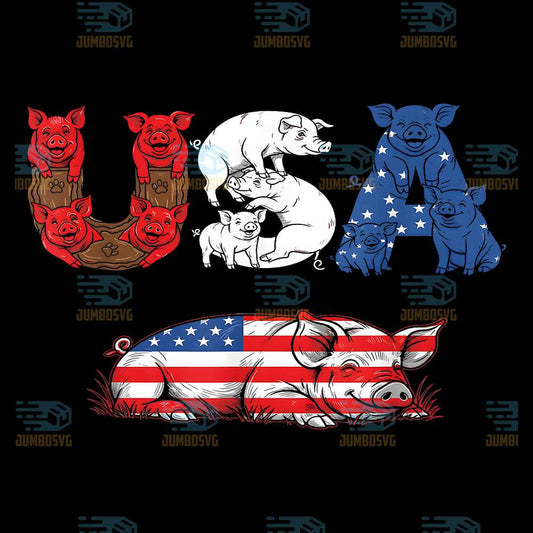 Pig-American-USA-Flag-4th-Of-July-Png