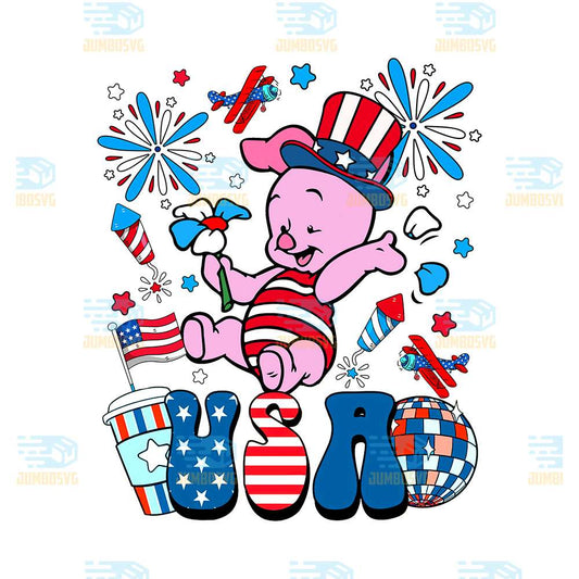 Piglet-Usa-America-4th-Of-July-Png