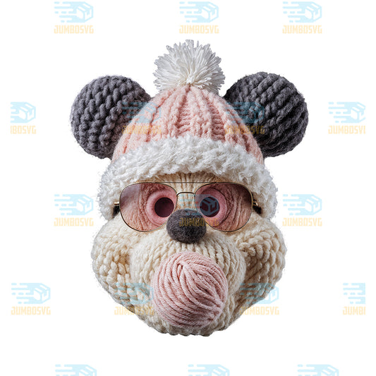 Pink-Disney-Christmas-Yarn-Crochet-Png