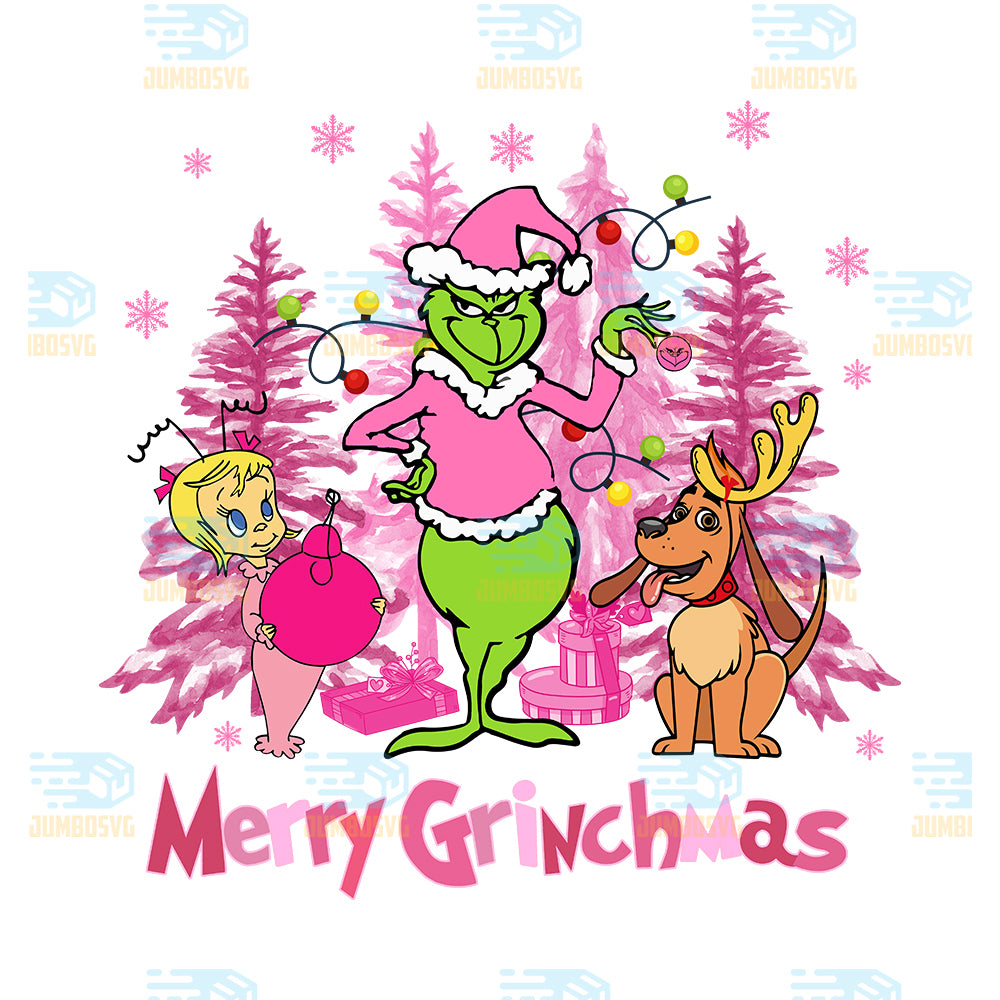 Pink-Merry-Grinchmas-Tree-Christmas-Png