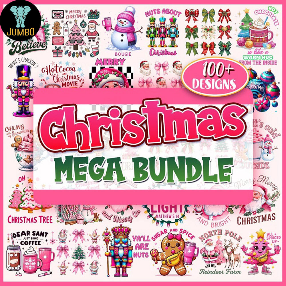 Pink Christmas Bundle Png - Jumbosvg