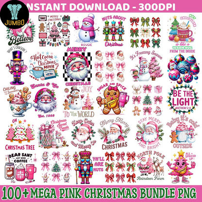 Pink Christmas Bundle Png - Jumbosvg