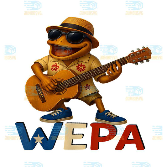 Playing-Guitar-Coqui-Boricua-Puerto-Rico-Wepa-Taino-African-Png