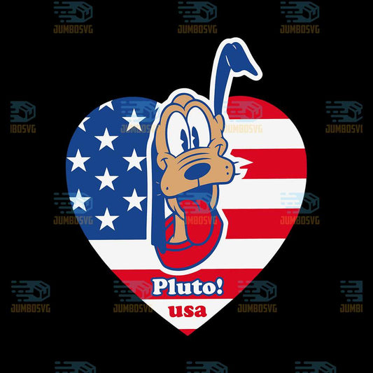Pluto-Usa-American-Heart-Svg