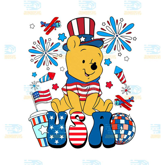 Pooh-Usa-America-4th-Of-July-Png