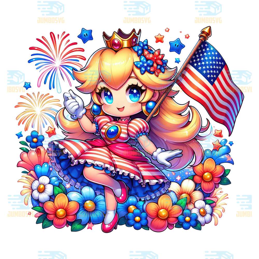 Princess-Peach-America-4th-Of-July-Png-1