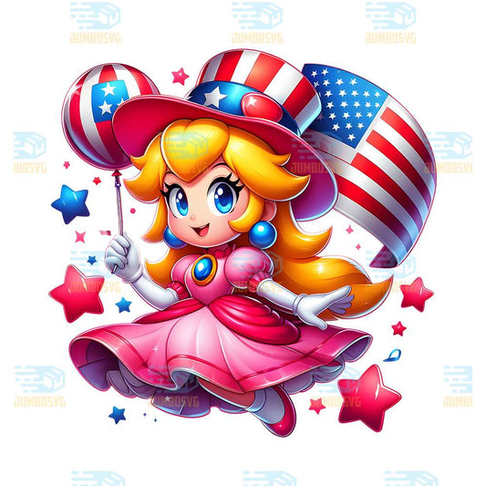 Princess-Peach-America-4th-Of-July-Png