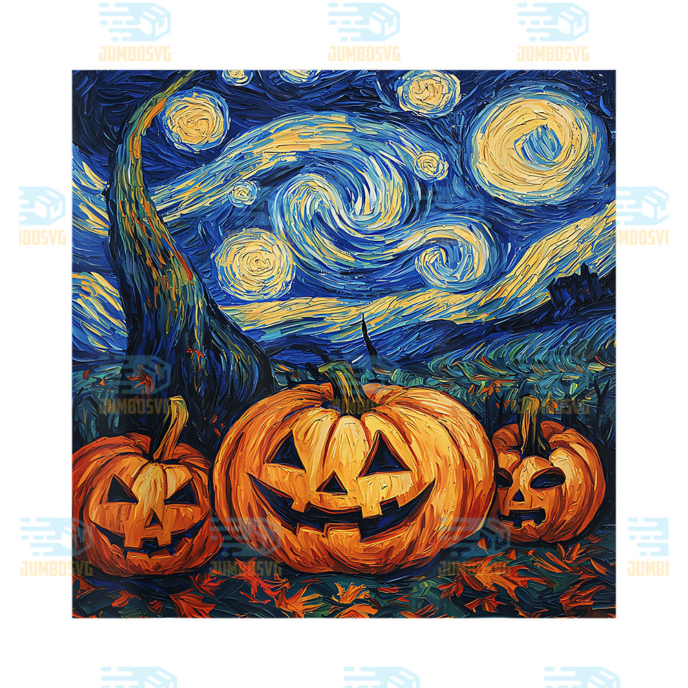 Pumpkin-Jack-O-Lantern-Van-Gogh-Style-Starry-Night-Png