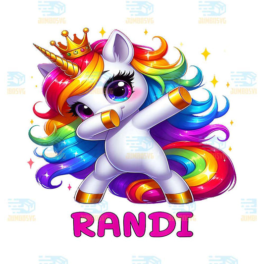 Randi-Dabbing-Unicorn-Birthday-Queen-Png