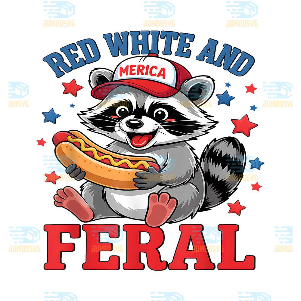 Red-White-And-Feral-4th-Of-July-Raccoon-Hot-Dog-America-Png-1