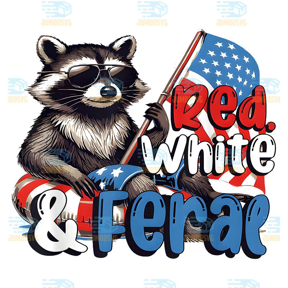 Red-White-And-Feral-4th-Of-July-Raccoon-Hot-Dog-America-Png-5