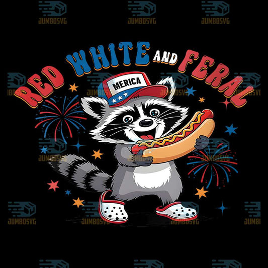 Red-White-And-Feral-Raccoon-USA-4th-Of-July-Png
