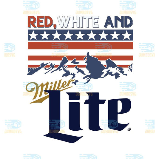 Red-White-And-Miller-Lite-Png