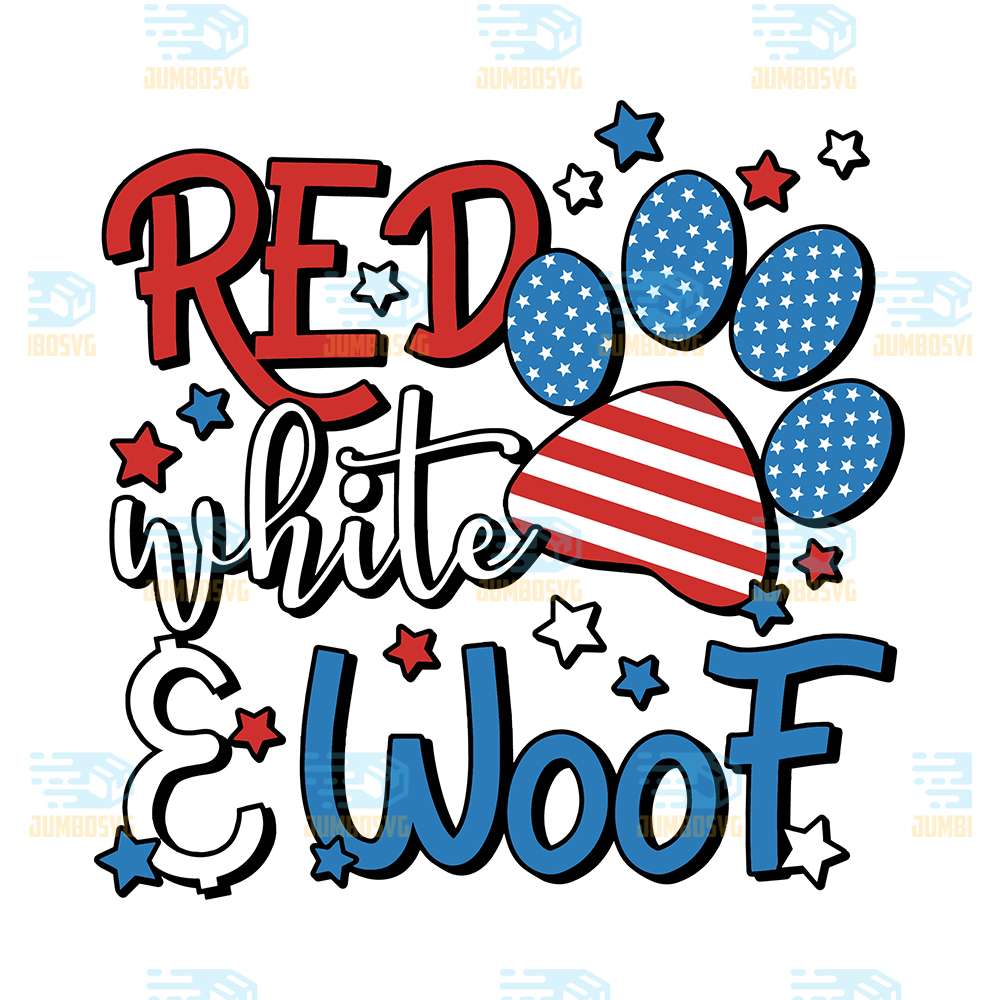 Red-White-And-Woof-4th-Of-July-Svg