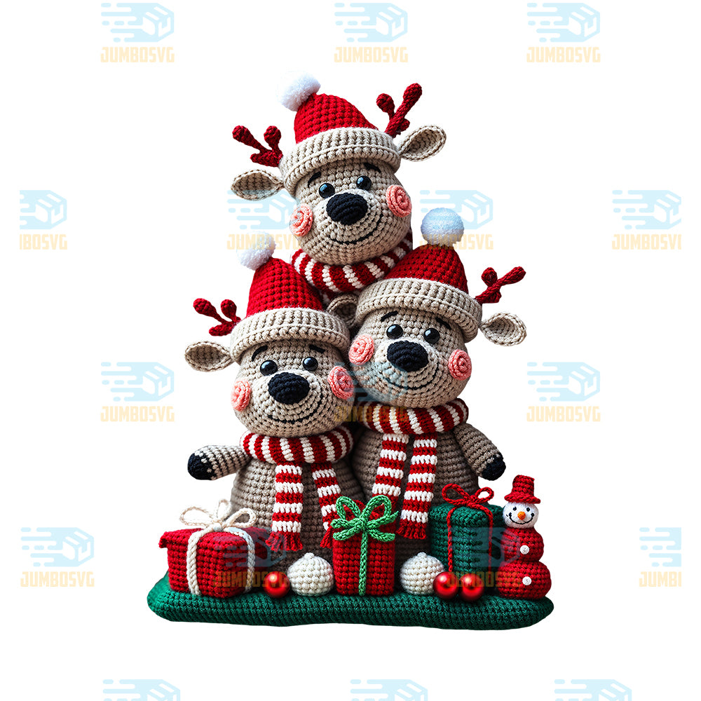 Reindeer-Yarn-Crochet-Christmas-Png