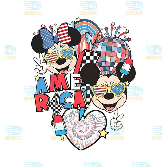 Retro-America-Minnie-And-Mickey-Png