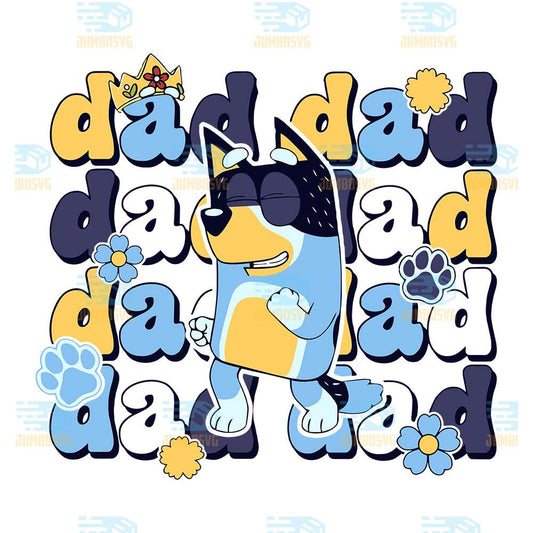Retro-Bluey-Dad-Bandit-Heeler-Png