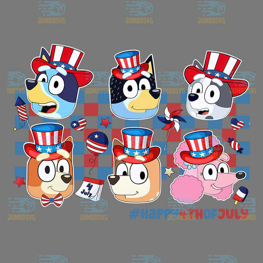 Retro-Bluey-Family-Happy-4th-Of-July-Png