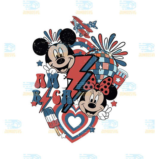 Retro-Mickey-And-Minnie-America-4th-Of-July-Png