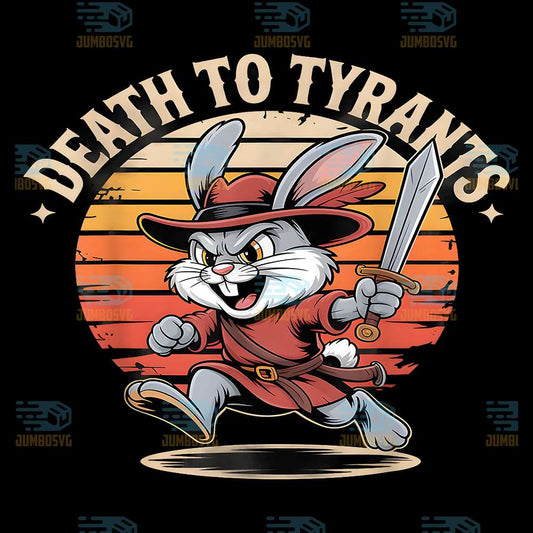 Retro-Rabbit-Death-To-Tyrants-Png
