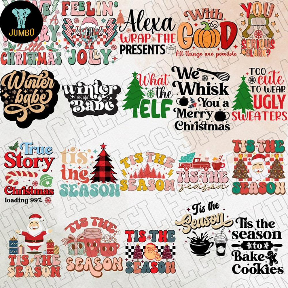 Retro Christmas Bundle Designs Svg - Jumbosvg