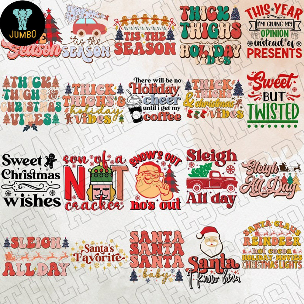 Retro Christmas Bundle Designs Svg - Jumbosvg