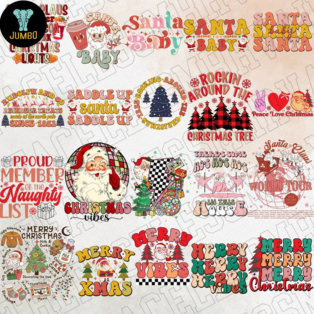 Retro Christmas Bundle Designs Svg - Jumbosvg