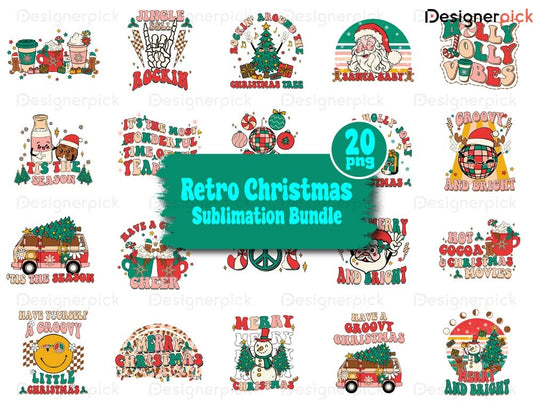 Retro Christmas Sublimation Bundle, Cute Christmas Png, Marry Christmas Png, Christmas T-Shirt Design, Joy Christmas Png 3