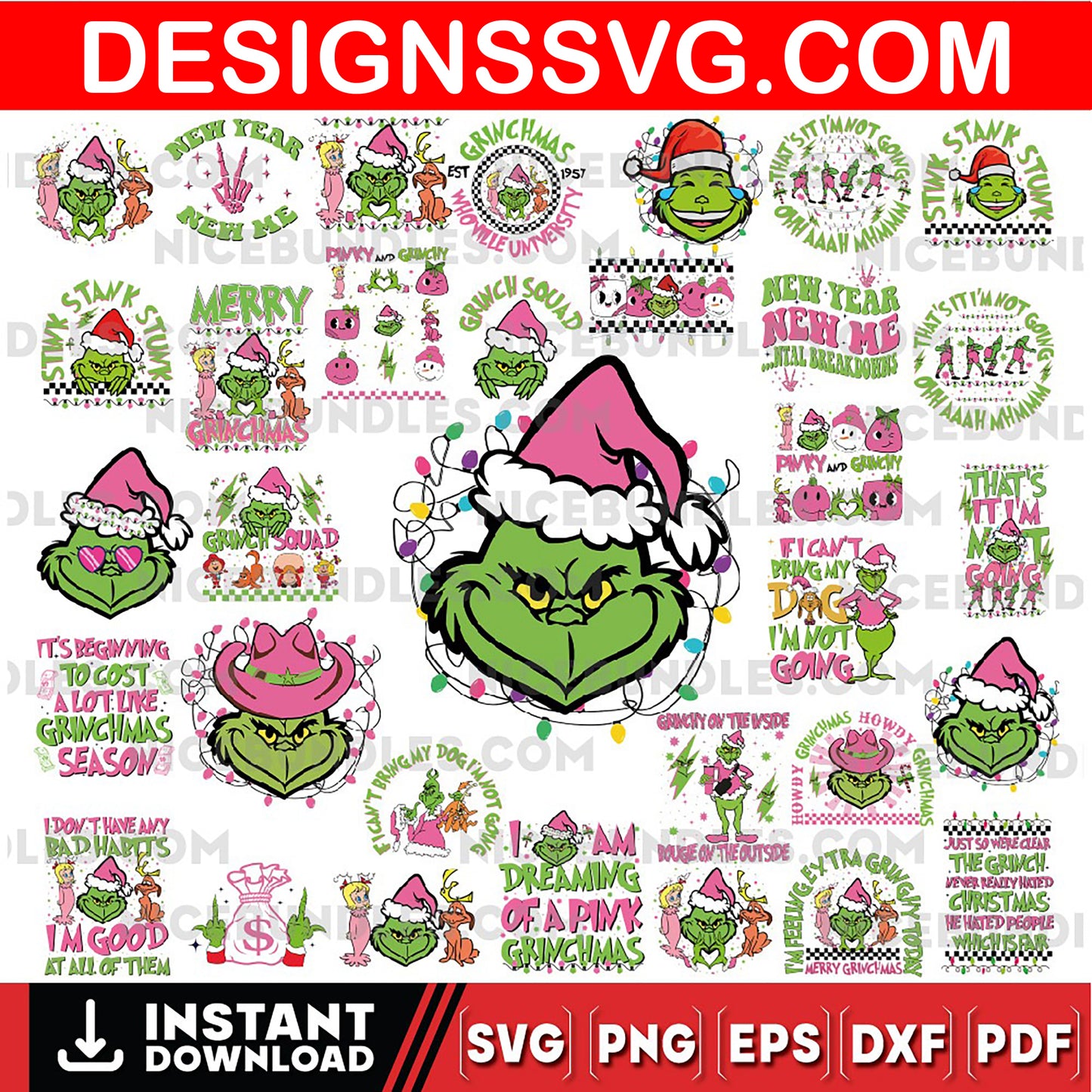 Retro Pink Christmas SVG PNG Bundle, pink Christmas png, Christmas Svg, christmas shirt design, Grinch bundle svg png , pink Grinch svg png