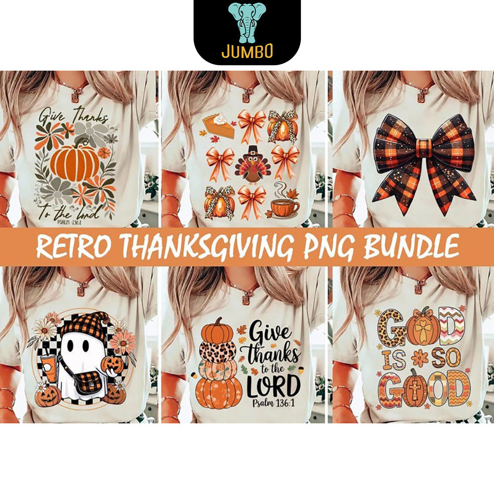 Retro Thanksgiving Png Bundle - Jumbosvg