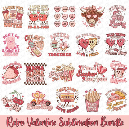 Retro Valentine Png Bundle, Groovy Valentine Png, Valentine Png, Love XOXO Png, Be Mine Png, Valentine Designs Png, Better Together Png.1