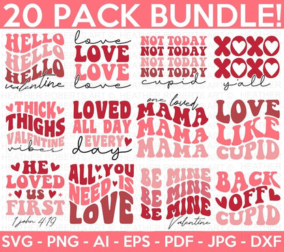 Retro Valentines PNG Bundle, Valentines Sublimation Design, Trendy Valentines Day Png, Love Png, Heart Png, Valentine Png, Digital Download.1