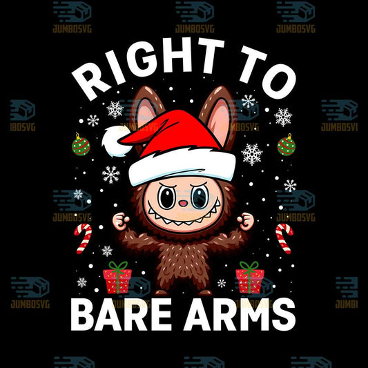Right-To-Bare-Arms-Labubu-Gymer-Christmas-Gym-Workout-Png