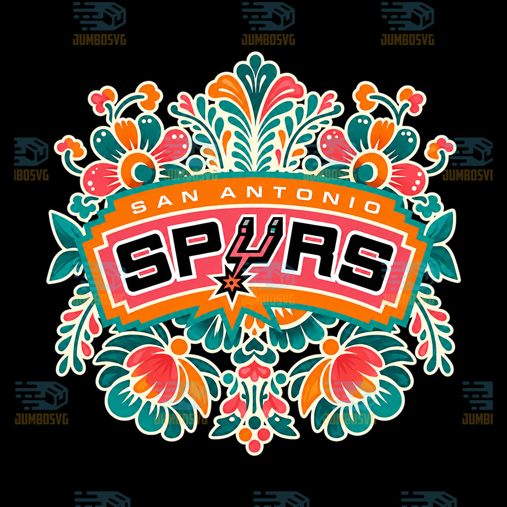 San-Antonio-Spurs-Floral-Png