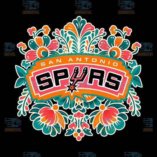 San-Antonio-Spurs-Floral-Png