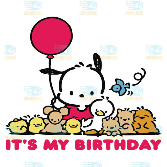 Sanrio-Pochacco-It-s-My-Birthday-Svg