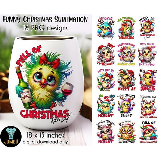 Sarcastic Christmas Birds Bundle Png - Jumbosvg