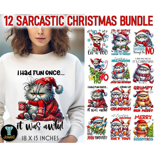 Sarcastic Christmas Sublimation Png Bundle - Jumbosvg