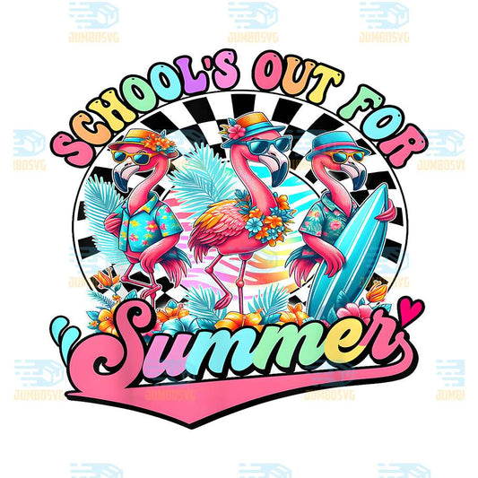 Schools-Out-For-Summer-Flamingo-Last-Day-Of-School-Teacher-Png