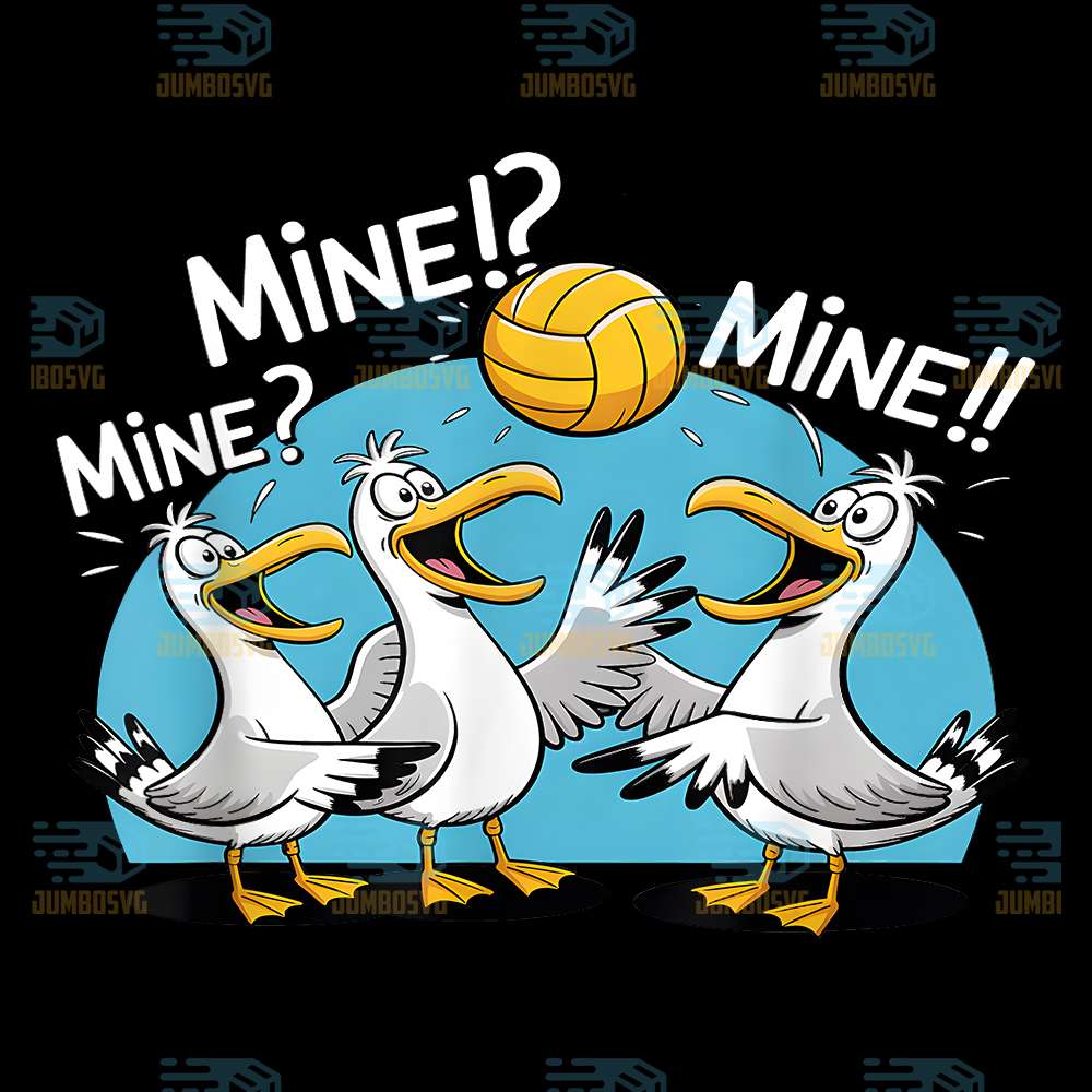 Seagull-Volleyball-Mine-Mine-Beach-Bird-Ocean-Lovers-Png