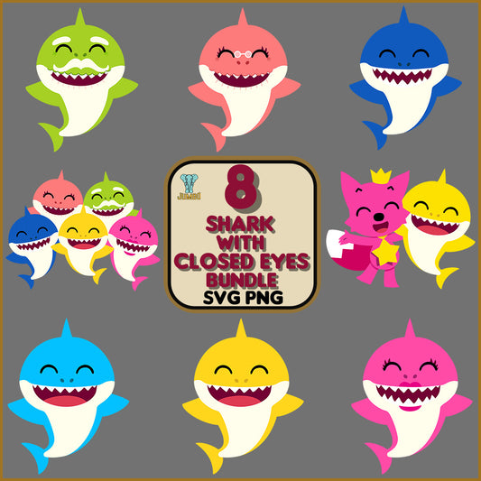 SharkWithClosedEyesSvgBundle