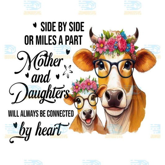 Side-By-Side-Or-Miles-A-Part-Mother-And-Daughters-Will-Always-Be-Connected-By-Heart-Png