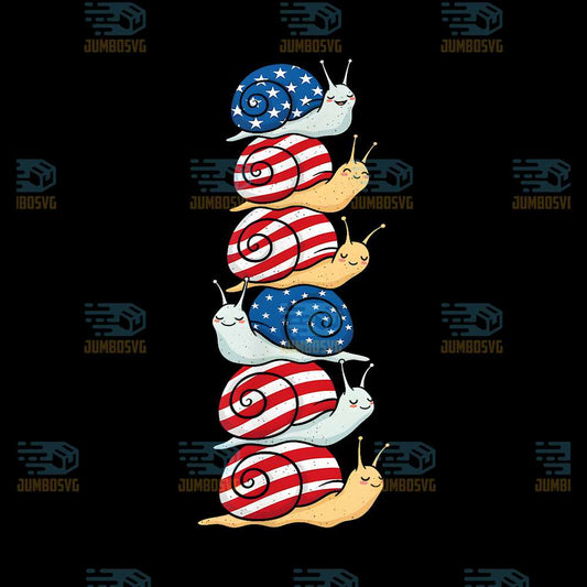 Snail-American-USA-Flag-Memorial-Day-4th-Of-July-Png