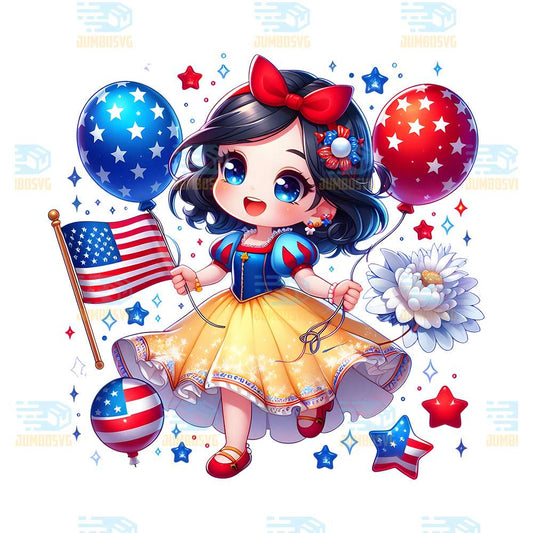 Snow-White-Princess-America-4th-Of-July-Png
