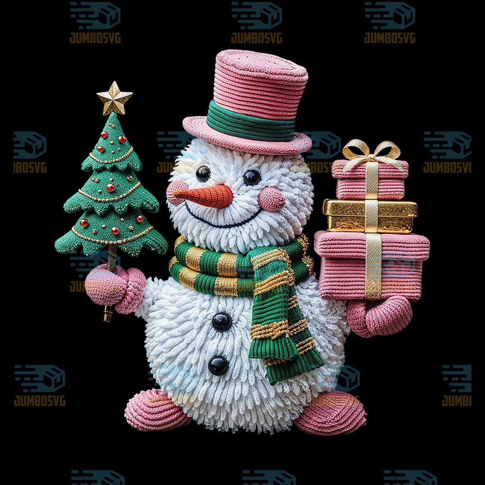 Snowman-Yarn-Crochet-Christmas-Png