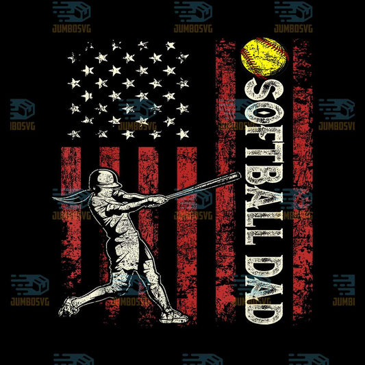 Softball-Dad-US-Flag-Png