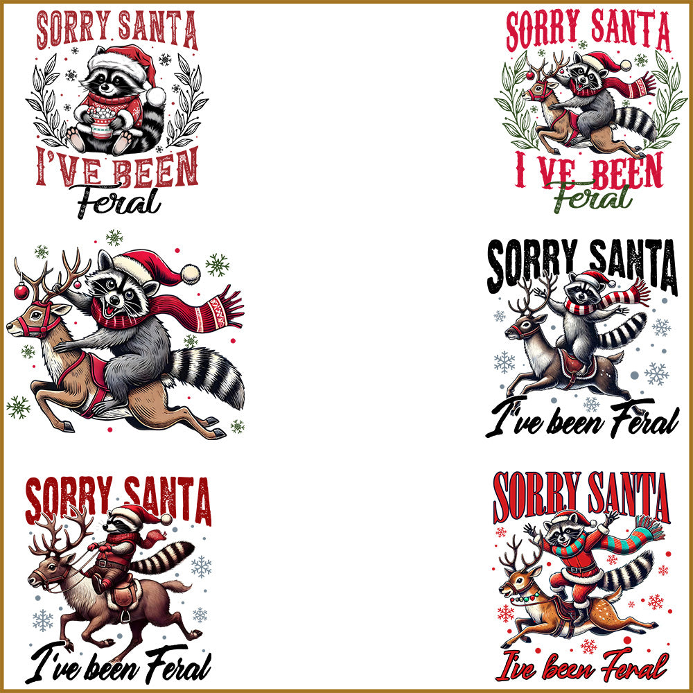 Sorry Santa I've Been Feral Bundle Png - Jumbosvg